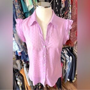 Lilly Pulitzer Swiss Dot Flutter Sleeve Lavender Top